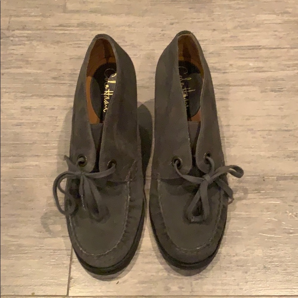 Cole Haan suede grey booties
